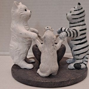 PENCO CAT AND MOUSE CANDLE HOLDER